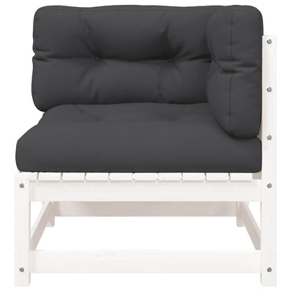 vidaXL Gartensofa mit Kissen 2-Sitzer Weiß Massivholz Kiefer
