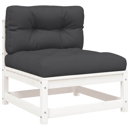 vidaXL Gartensofa mit Kissen 2-Sitzer Weiß Massivholz Kiefer