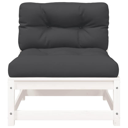 vidaXL Gartensofa mit Kissen 2-Sitzer Weiß Massivholz Kiefer