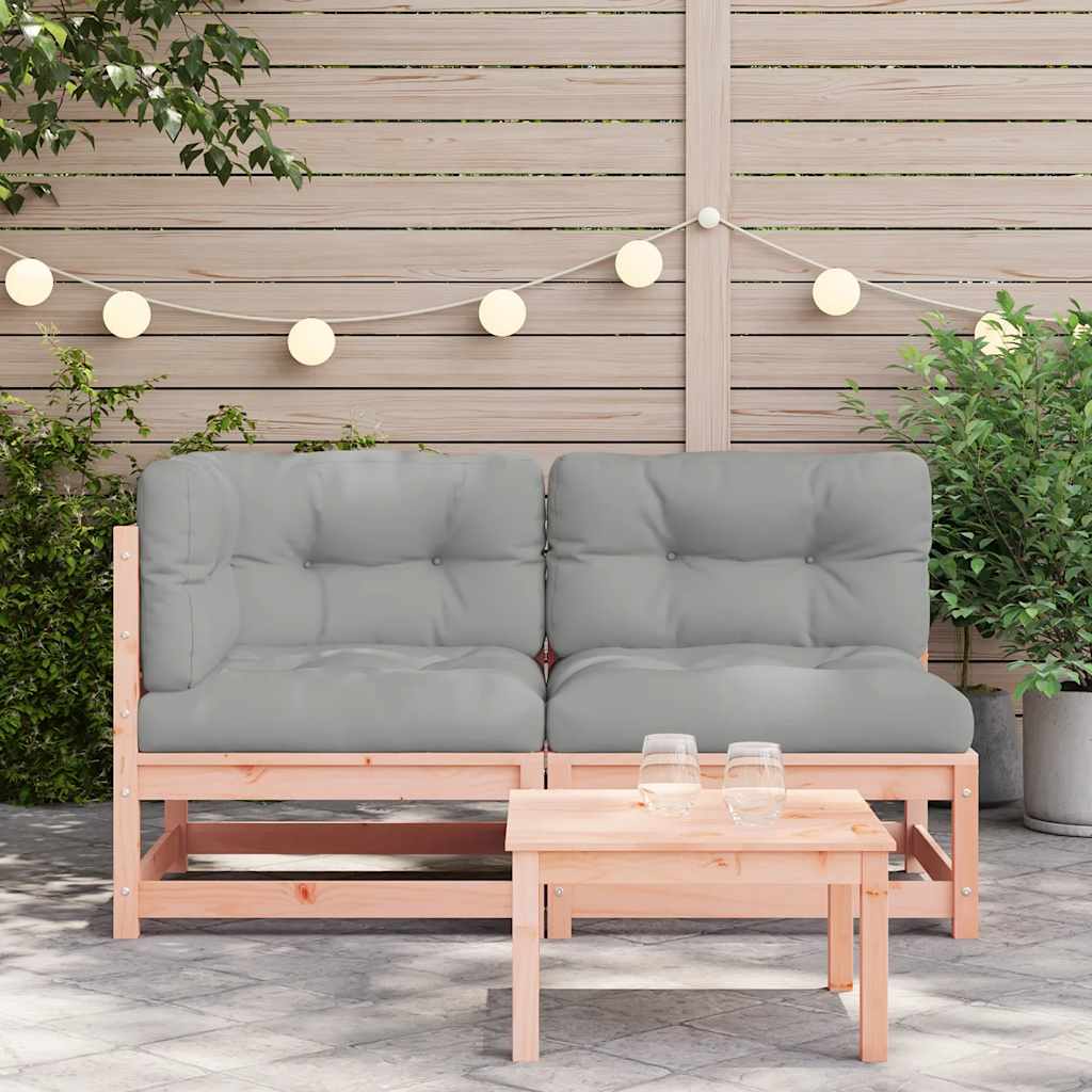 vidaXL Canapé de jardin 2 places avec coussins, bois de douglas massif