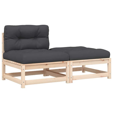 vidaXL Canapé de jardin sans accoudoirs avec coussins et pouf