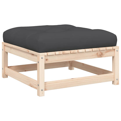 Gartensofa ohne Armlehnen mit Kissen und Hocker