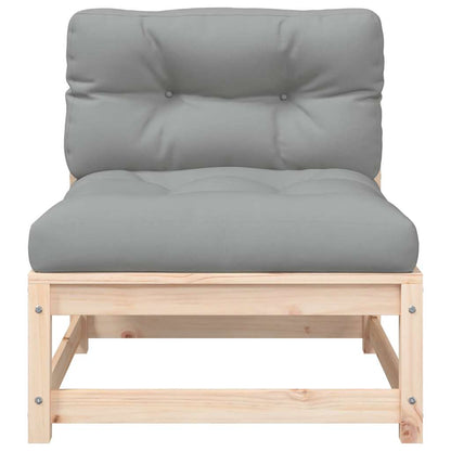 vidaXL Gartensofa ohne Armlehnen mit Kissen und Hocker