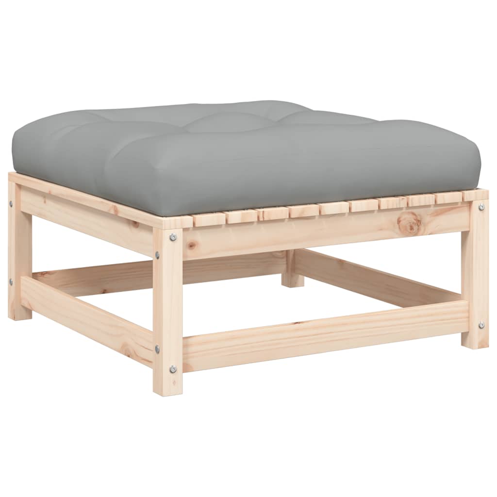vidaXL Gartensofa ohne Armlehnen mit Kissen und Hocker