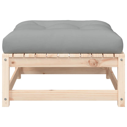 vidaXL Gartensofa ohne Armlehnen mit Kissen und Hocker