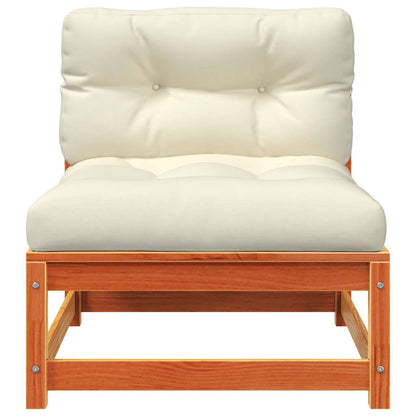vidaXL Canapé de jardin sans accoudoirs avec coussins et pouf
