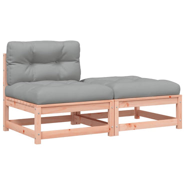 vidaXL Canapé de jardin sans accoudoirs avec coussins et pouf