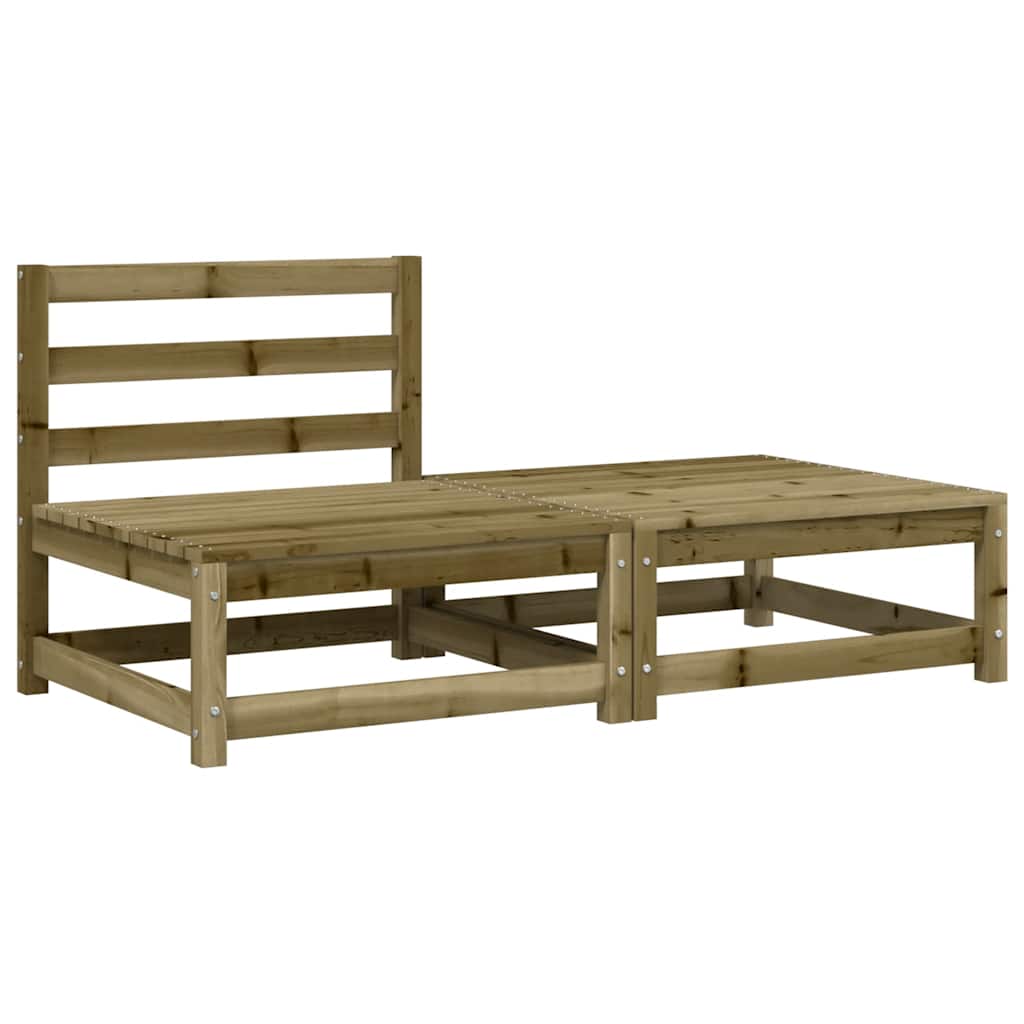 vidaXL Canapé de jardin sans accoudoirs avec coussins et pouf