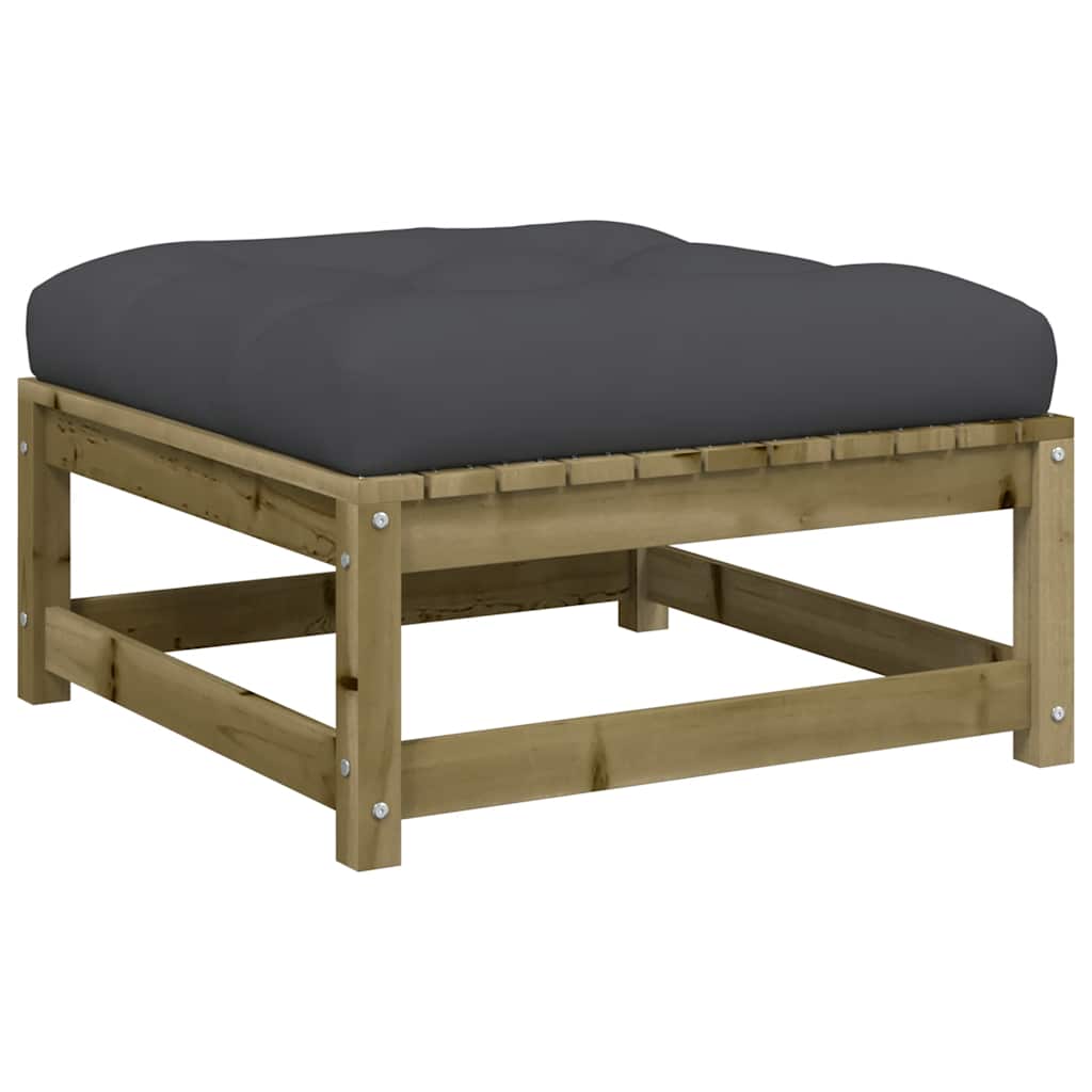 vidaXL Canapé de jardin sans accoudoirs avec coussins et pouf
