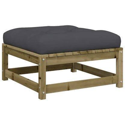 vidaXL Canapé de jardin sans accoudoirs avec coussins et pouf