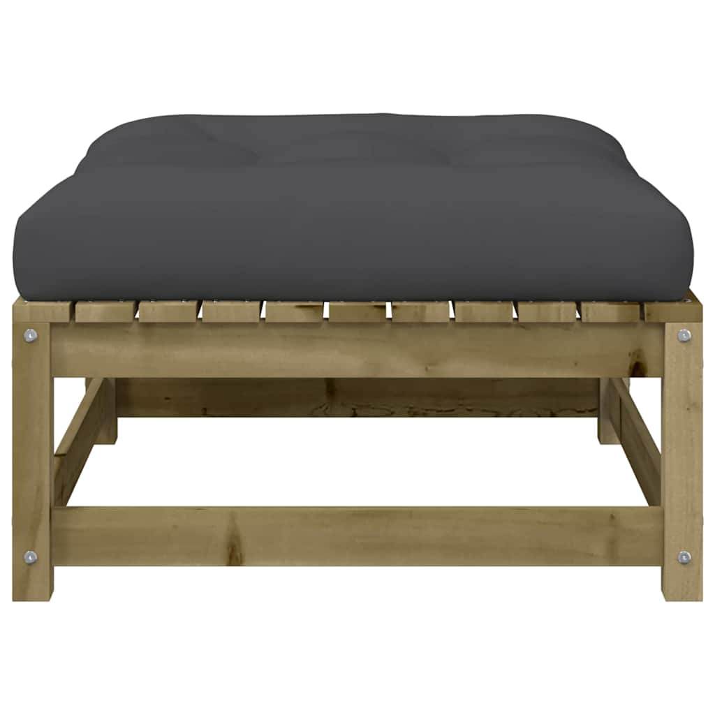vidaXL Canapé de jardin sans accoudoirs avec coussins et pouf