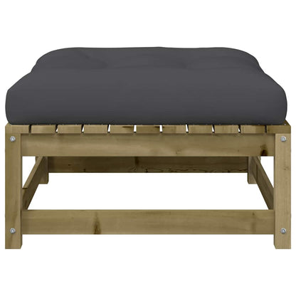 vidaXL Canapé de jardin sans accoudoirs avec coussins et pouf