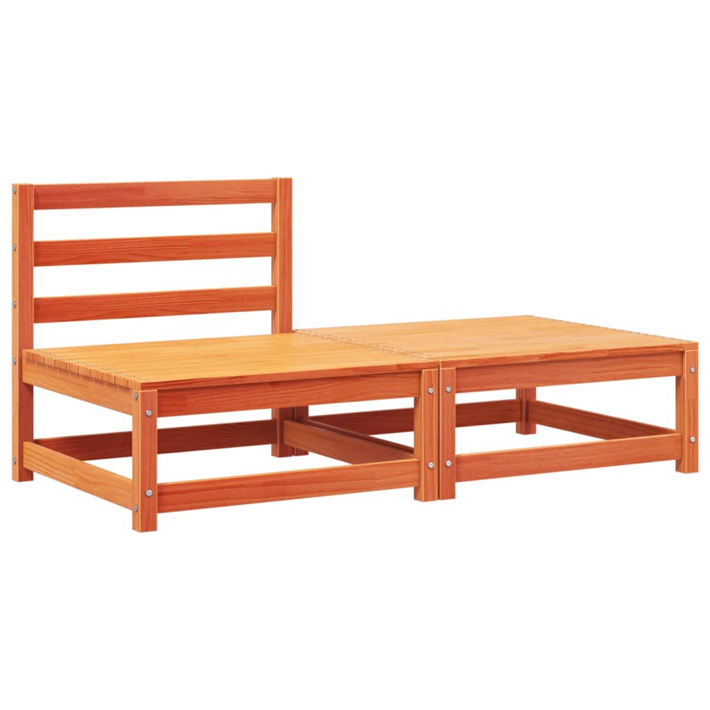 vidaXL Canapé de jardin sans accoudoirs avec coussins et pouf