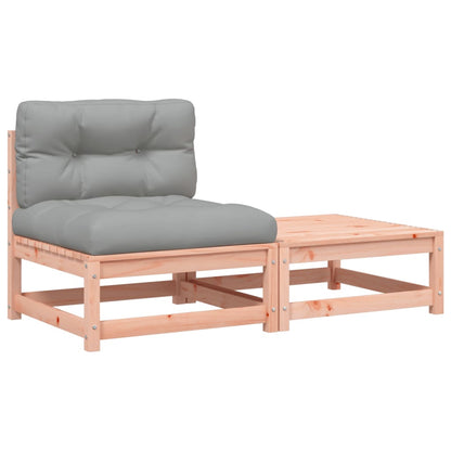 vidaXL Canapé de jardin sans accoudoirs avec coussins et pouf