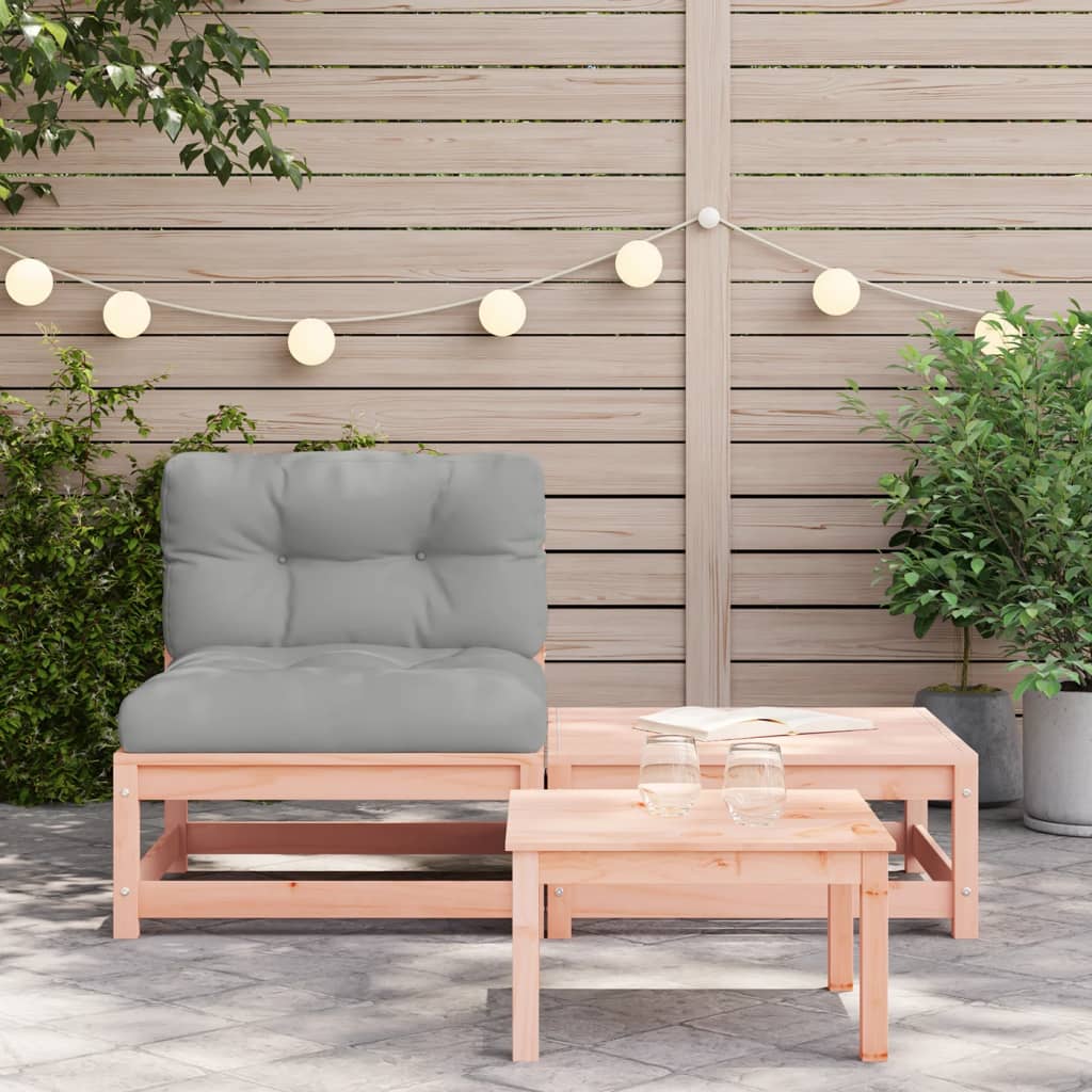 vidaXL Canapé de jardin sans accoudoirs avec coussins et pouf