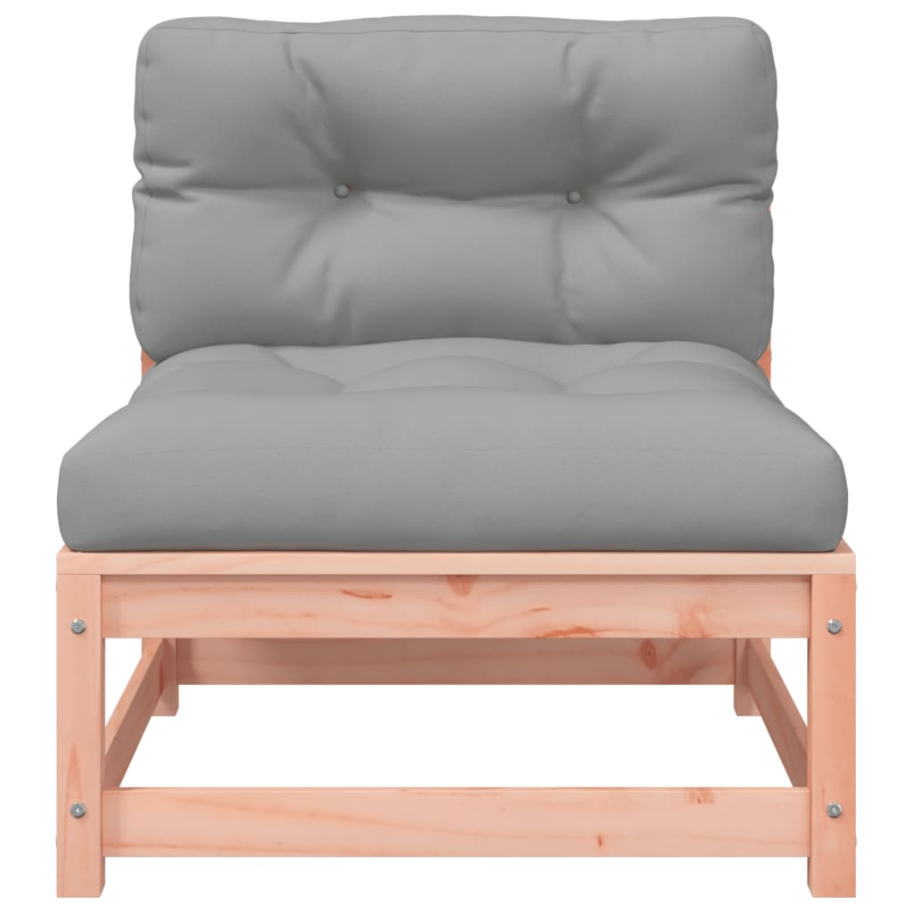 vidaXL Canapé de jardin sans accoudoirs avec coussins et pouf