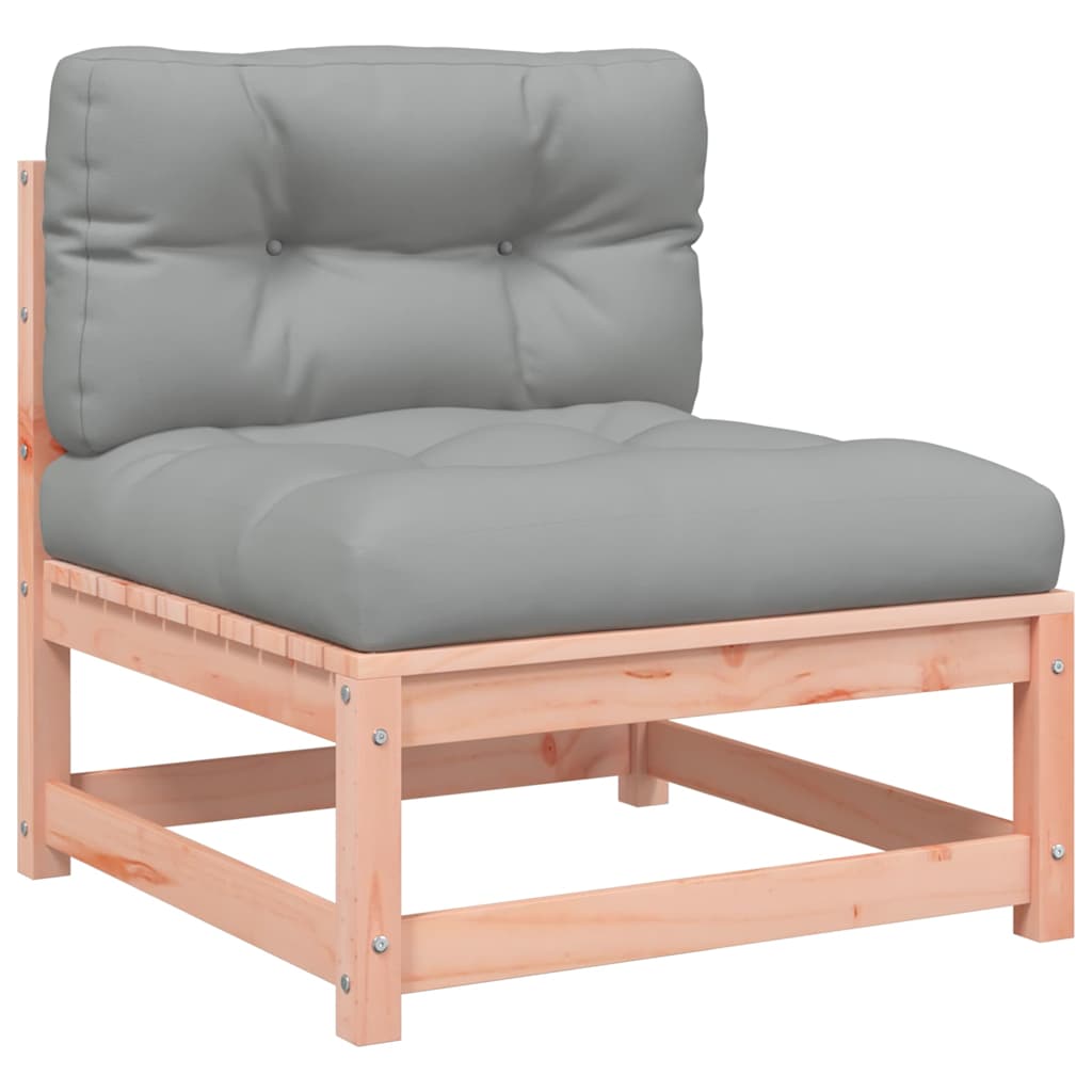 vidaXL Gartensofa ohne Armlehnen mit Kissen und Hockern