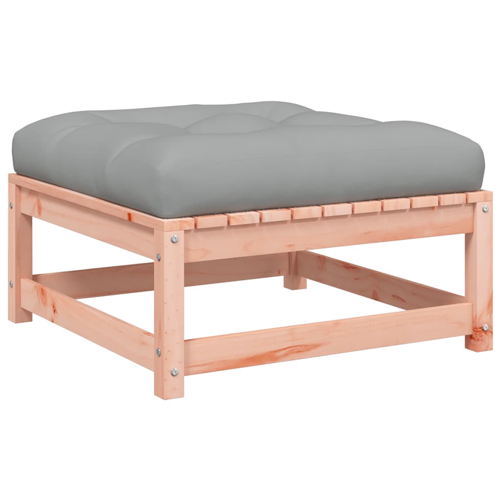 vidaXL Gartensofa ohne Armlehnen mit Kissen und Hockern