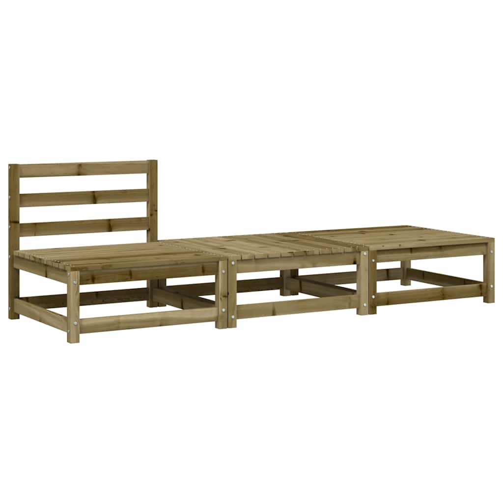 vidaXL Gartensofa ohne Armlehnen mit Kissen und Hockern