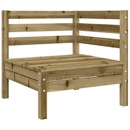 vidaXL Canapé d'angle de jardin avec coussins, bois de pin imprégné