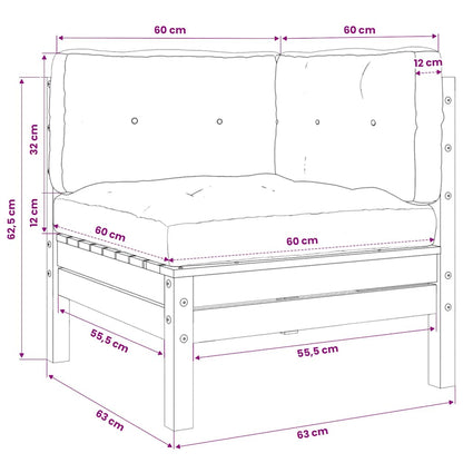 vidaXL Canapé d'angle de jardin avec coussins, bois de pin imprégné