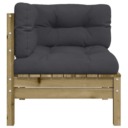 vidaXL Canapé d'angle de jardin avec coussins 2 pcs Bois de pin imprégné