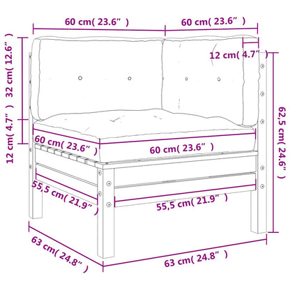 vidaXL Canapé d'angle de jardin avec coussins 2 pcs Bois de pin imprégné