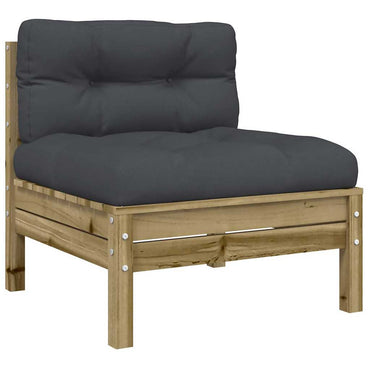 vidaXL Canapé de jardin sans accoudoirs avec coussins Bois de pin