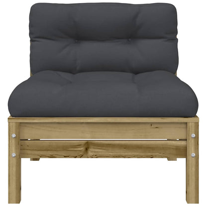 vidaXL Gartensofa ohne Armlehnen mit Kissen Kiefernholz