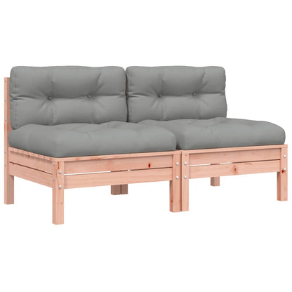 vidaXL Canapé de jardin sans accoudoirs avec coussins 2 pcs Bois de Douglas massif