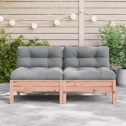 vidaXL Canapé de jardin sans accoudoirs avec coussins 2 pcs Bois de Douglas massif