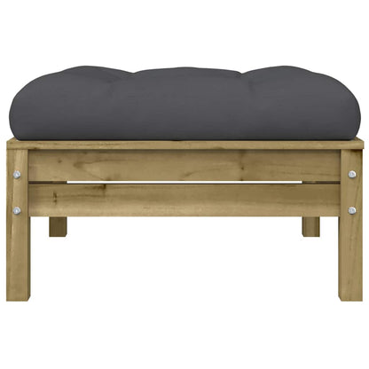 vidaXL Tabouret de jardin avec coussin 2 pcs Bois de pin Imprégné