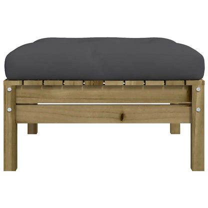 vidaXL Tabouret de jardin avec coussin 2 pcs Bois de pin Imprégné