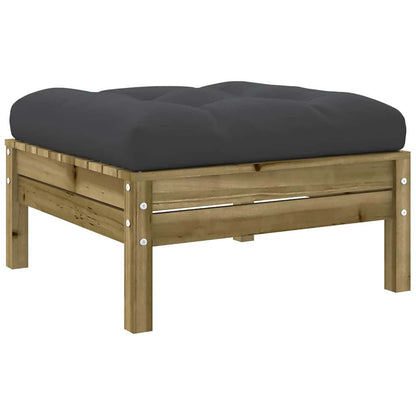 vidaXL Tabouret de jardin avec coussin 2 pcs Bois de pin Imprégné