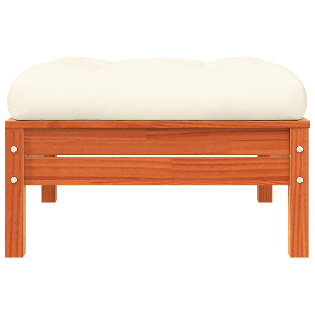 vidaXL Gartensofa mit Kissen und Hocker 3-Sitzer