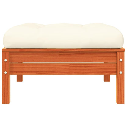 vidaXL Gartensofa mit Kissen und Hocker 3-Sitzer