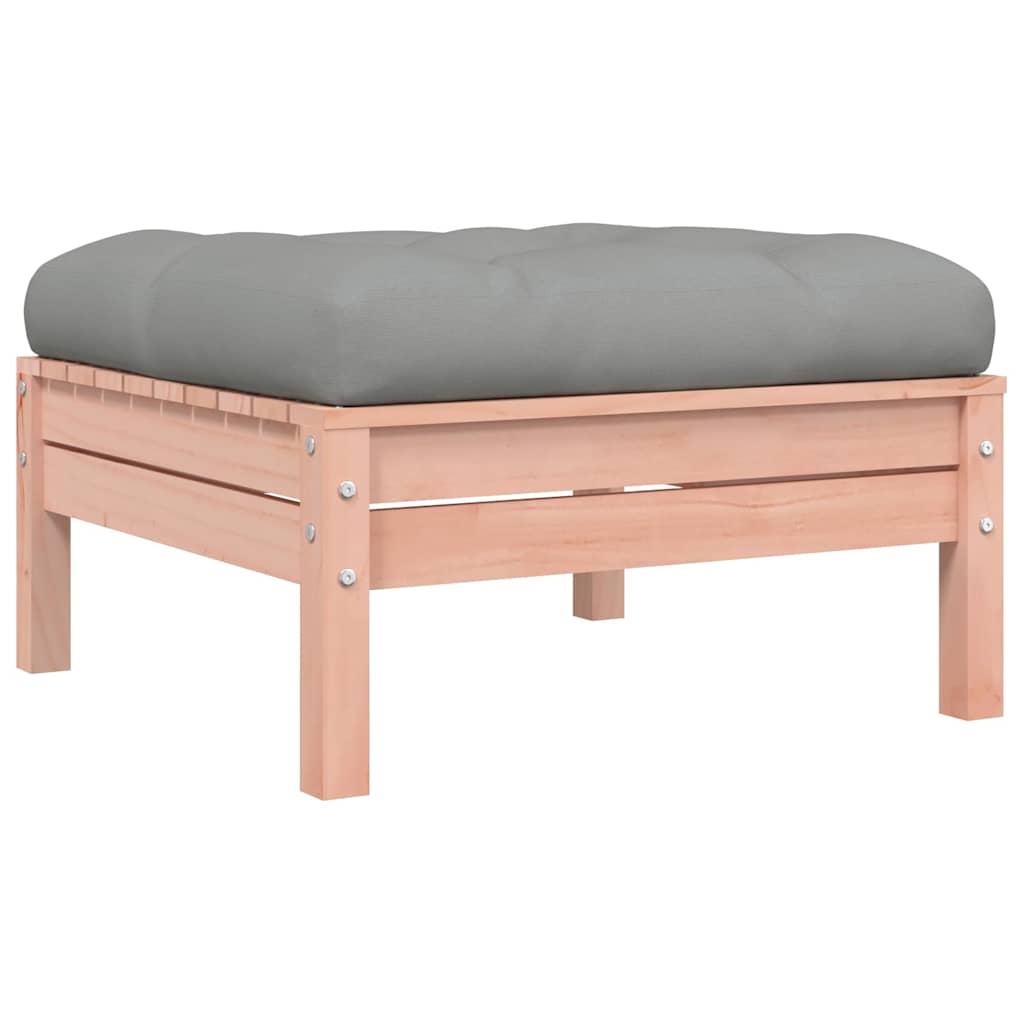 vidaXL Canapé de jardin 3 places avec coussins et pouf