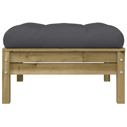 vidaXL Gartensofa mit Kissen und Hocker 3-Sitzer