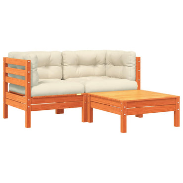 vidaXL Canapé de jardin 2 places avec coussins et pouf