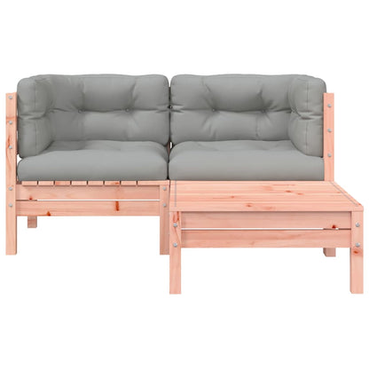 vidaXL Gartensofa mit Kissen und Hocker 2-Sitzer
