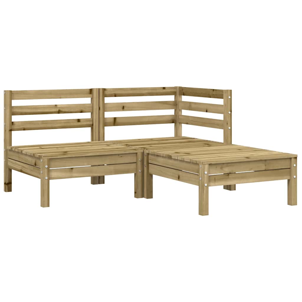 vidaXL Gartensofa mit Kissen und Hocker 2-Sitzer