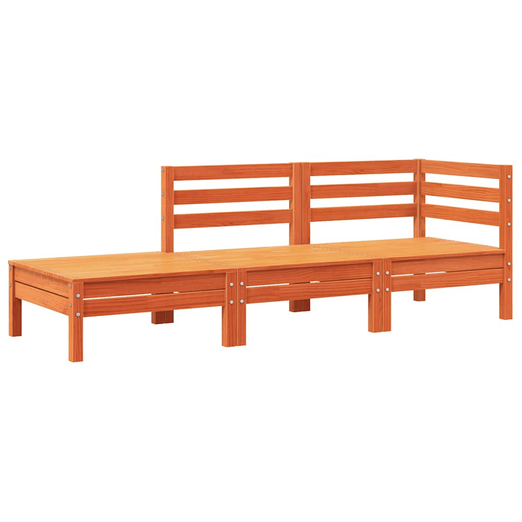 vidaXL Canapé de jardin avec coussins et repose-pieds Bois de pin massif