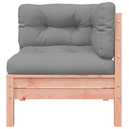 vidaXL Canapé de jardin avec coussins et pouf Douglas massif