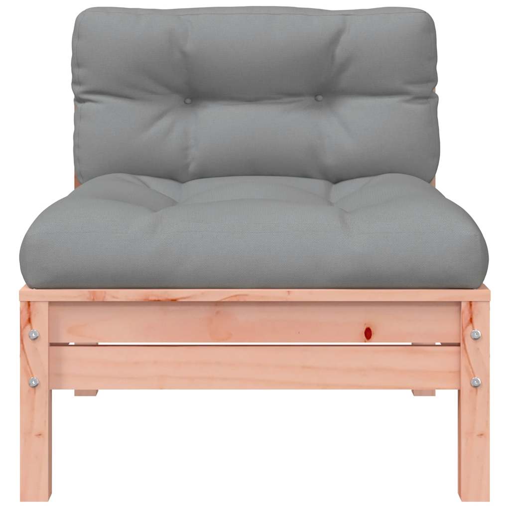 vidaXL Canapé de jardin avec coussins et pouf Douglas massif