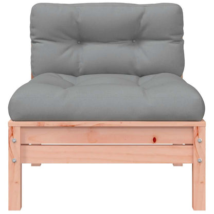 vidaXL Canapé de jardin avec coussins et pouf Douglas massif