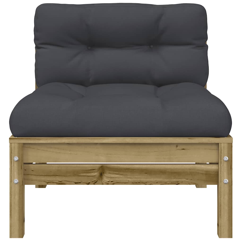vidaXL Gartensofa mit Kissen und Fußhocker Kiefernholz Imprägniert