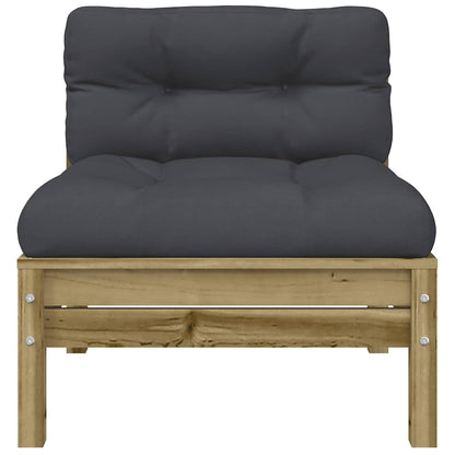 vidaXL Gartensofa mit Kissen und Fußhocker Kiefernholz Imprägniert