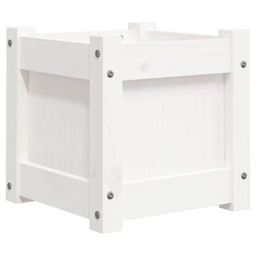 vidaXL Pflanzkübel Weiß 31x31x31 cm Massivholz Kiefer