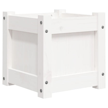 vidaXL Pflanzkübel Weiß 31x31x31 cm Massivholz Kiefer