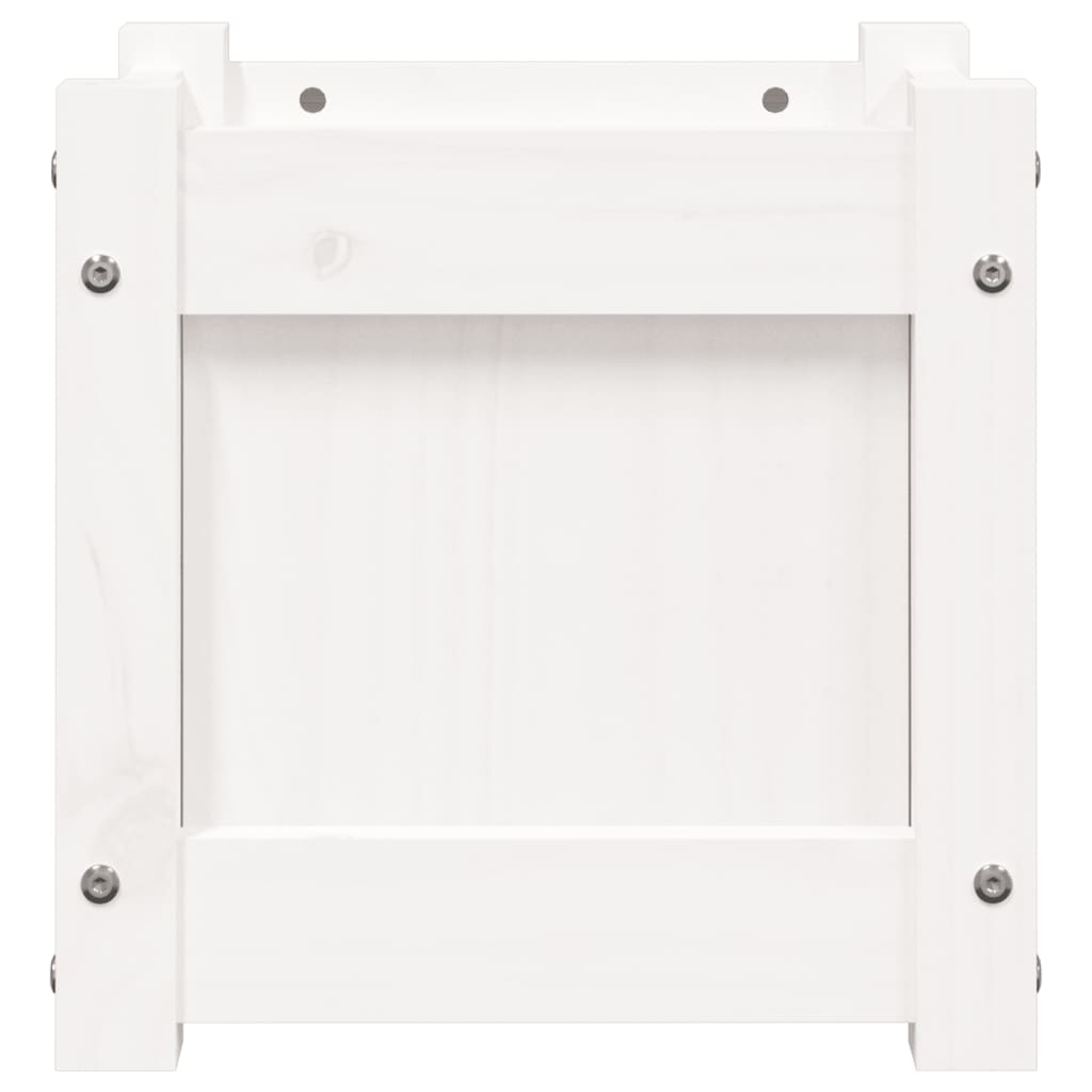 vidaXL Pflanzkübel Weiß 31x31x31 cm Massivholz Kiefer